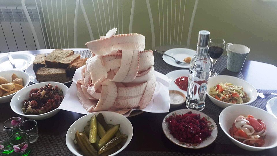 Строганина из муксуна